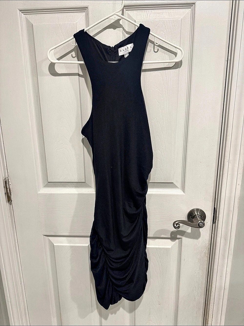 Club L London Ruched Mini Dress in Black Size 6 Like New